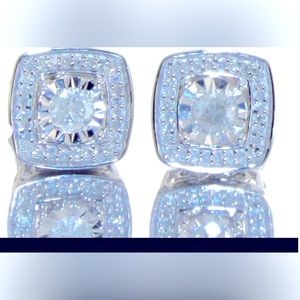 SOLD CUSHION CUT DIAMOND HALO EARRINGS SOLD